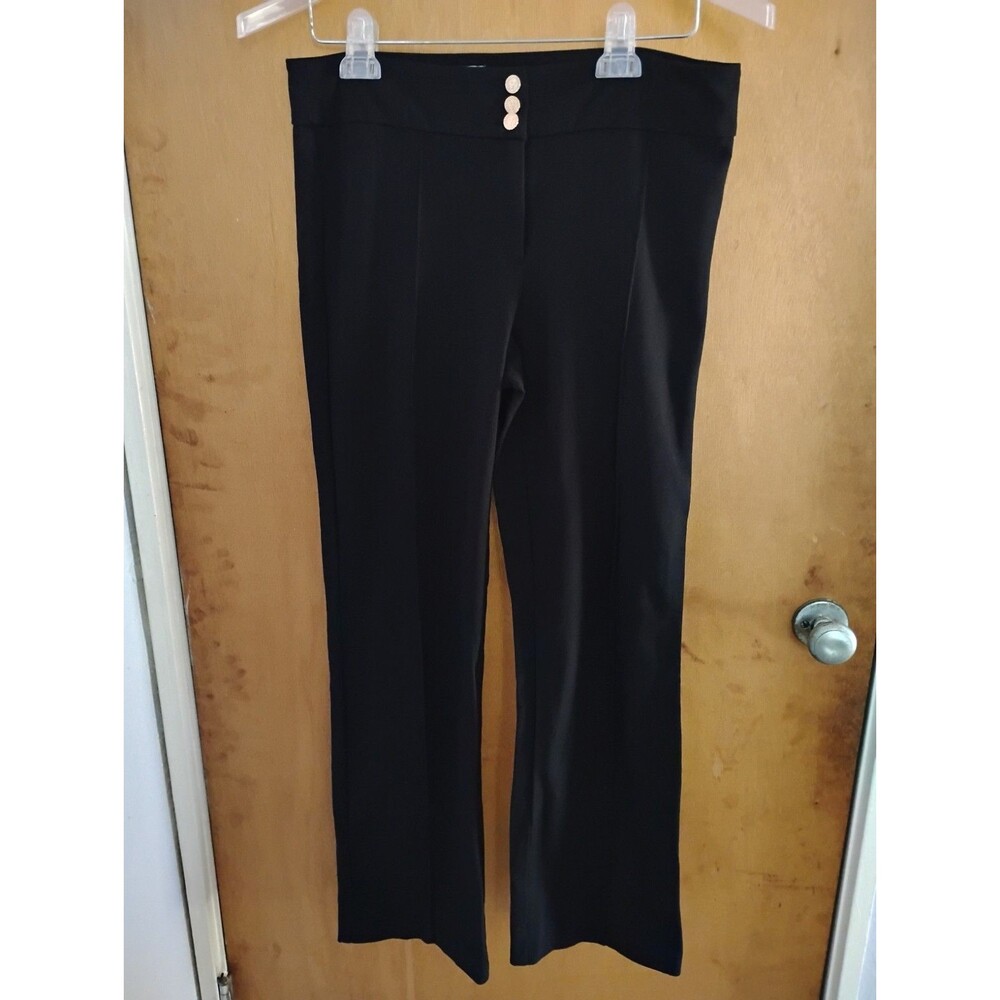 Anne Klein Black Flared Front Seam Leg Career Work Professional Trouser Size 10
